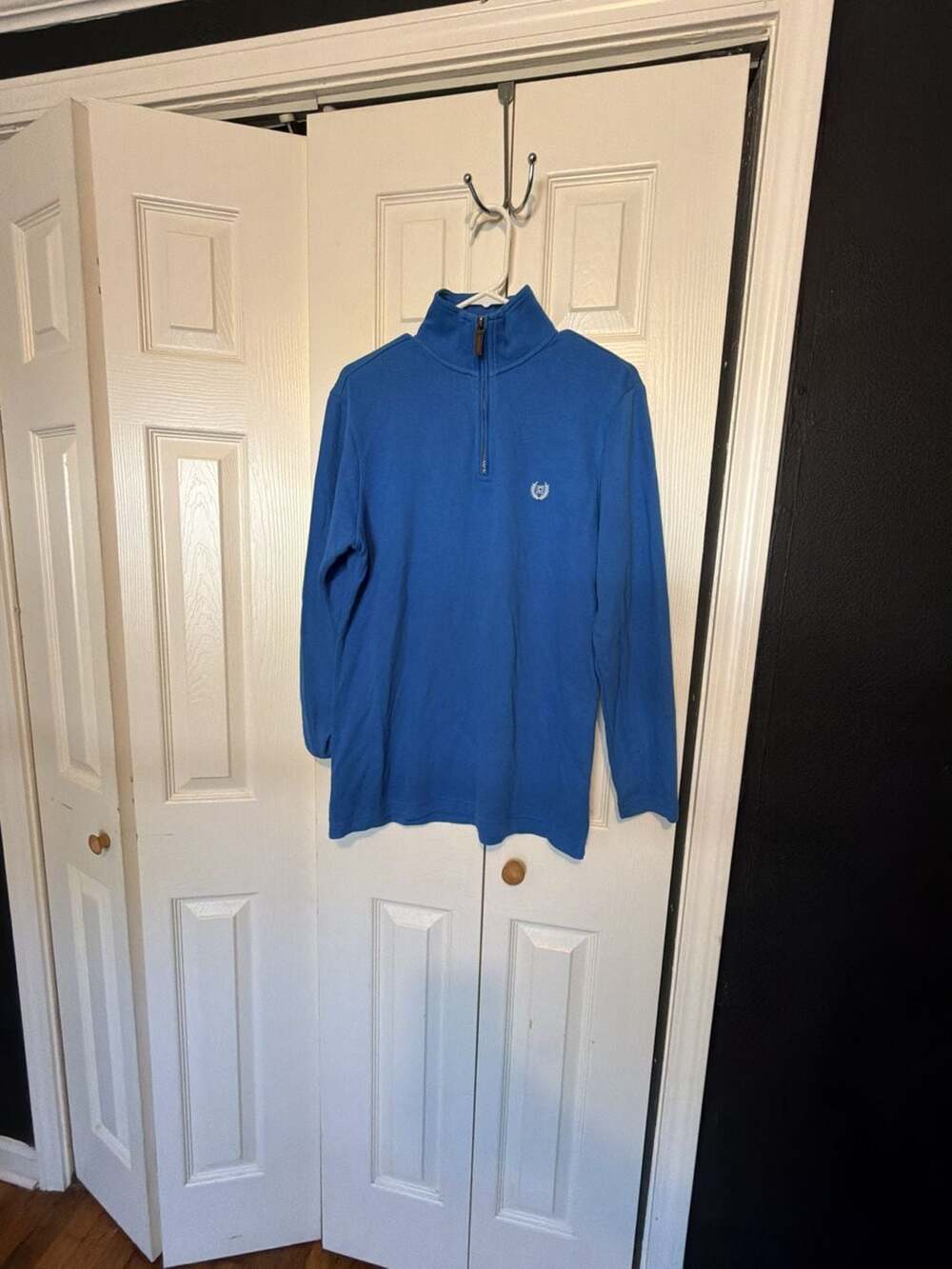 Chaps 1/4 Zip Pullover Sweater Size Small Blue